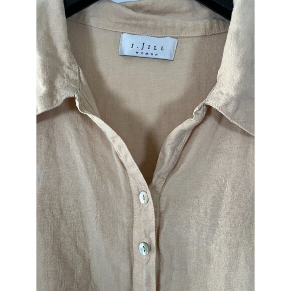 Vintage J Jill Blouse Shirt Top Tunic Women 2X 100% Linen Button Up Hand Dye USA - Picture 9 of 9